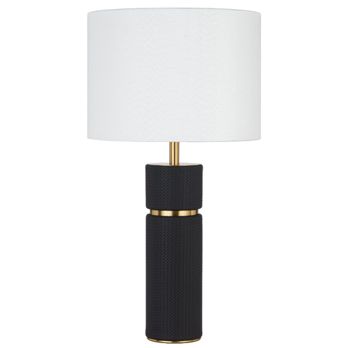 VALDA TABLE LAMP 25wE27max D:280 H:530 INLINE SWITCH BLACK / ANT  GOLD /IVORY LINEN