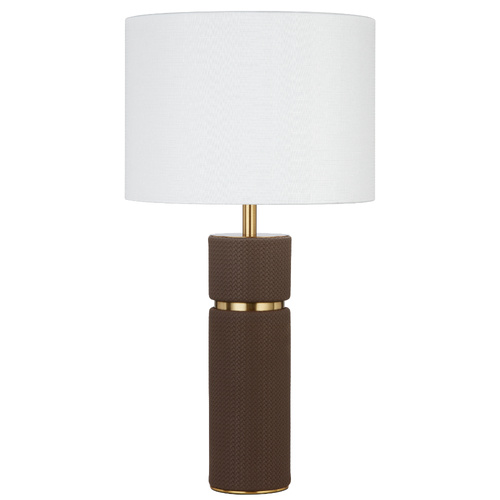 VALDA TABLE LAMP 25wE27max D:280 H:530 INLINE SWITCH BROWN / ANT GOLD / IVORY LINEN