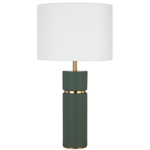 VALDA TABLE LAMP 25wE27max D:280 H:530 INLINE SWITCH GREEN / ANT  GOLD /IVORY LINEN