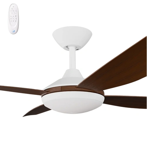 VANGA 52" KIT - WHITE WITH LIGHT (VAP-445M-WH-L VANGA) PLUS KOA BLADES (VAP-452B-KO VANGA)  - TWO BOXES
