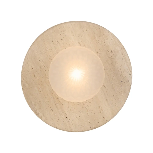 VARON WALL BRACKET 6wG9max IP44 D250 P:160 (GLASS D120) BEIGE TRAVERTINE/ FROST TEAR