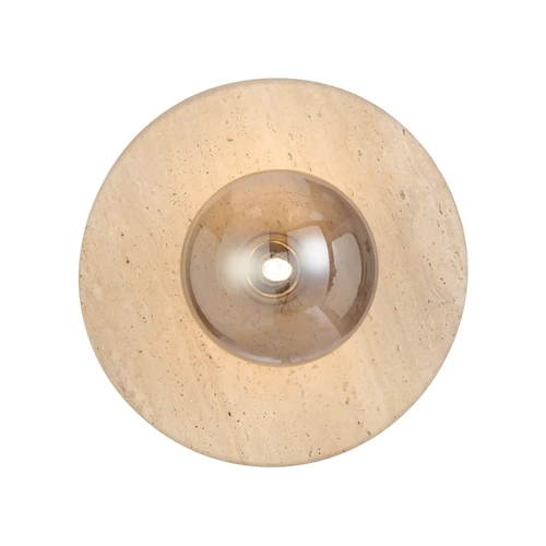 VARON WALL BRACKET 6wG9max IP44 D250 P:160 (GLASS D120) BEIGE TRAVERTINE/ SMOKE