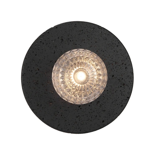 VARON WALL BRACKET 6wG9max IP44 D250 P:160 (GLASS D120) BLACK TRAVERTINE/ CLEAR PRISM