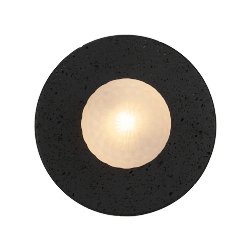 VARON WALL BRACKET 6wG9max IP44 D250 P:160 (GLASS D120) BLACK TRAVERTINE/ FROST TEAR