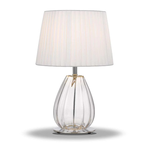 VEANA TABLE LAMP 25wE27max D:290 H:450 Inline Switch CHROME/CLEAR/IVORY