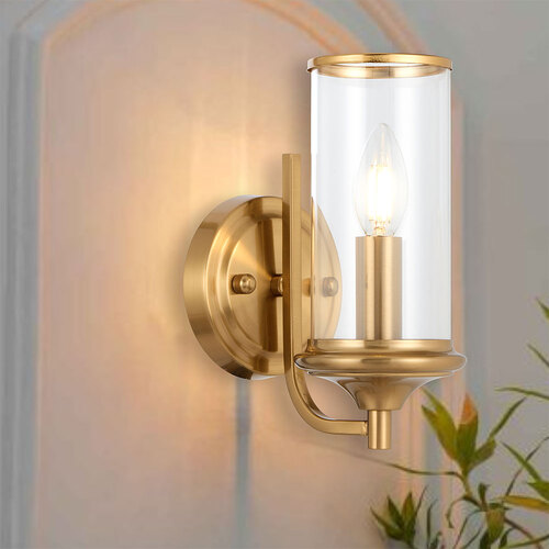 VELDEN WALL BRACKET 25wE14max W125 P170 H250 COPPER / CLEAR GLASS