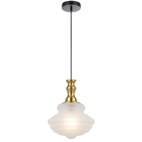 VERDUN 26CM PENDANT 25wE27max D265 H205 cab.2M ANTIQUE GOLD / FROST