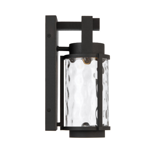 VEXOR EXTERIOR WALL LAMP 10wLED 3000K P170 W130 H330 IP44 295Lm BLACK SAND/CLEAR