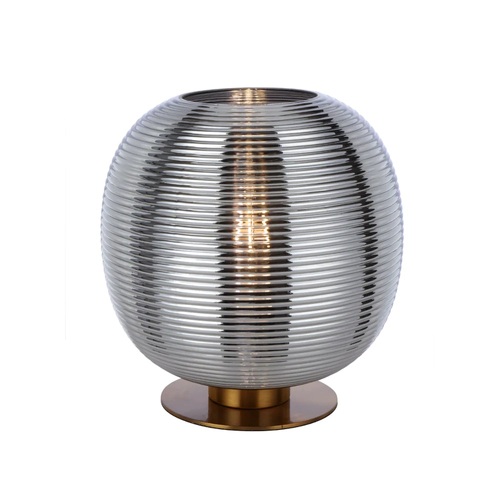 VIKEN TABLE LAMP 25wE27max D:250 H:260 inline Switch ANT GOLD BASE / CHROME GLASS