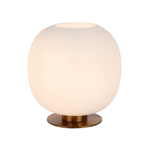 VIKEN TABLE LAMP 25wE27max D:250 H:260 inline Switch ANT GOLD BASE / OPAL MAT GLASS