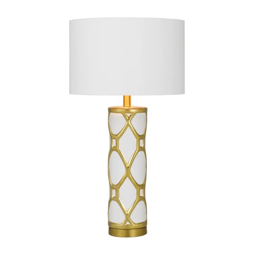 VILMA TABLE LAMP 25wE27max D:380 H:690 Inline Switch WHITE / WHITE