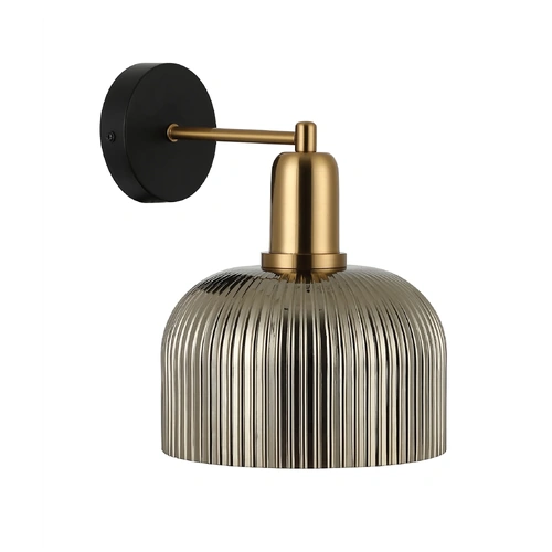 WALL Int S/M ES Chrome Glass Shade Dome With Antique Brass Bracket OD200mm