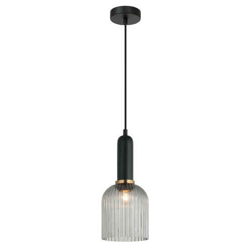 PENDANT ES Blk Smoky Glass Ellipse OD140mm