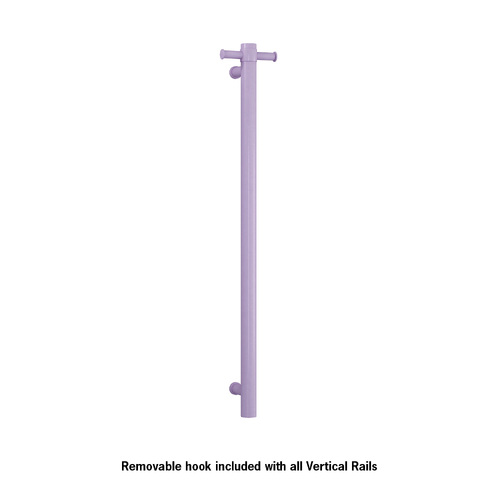 Thermorail Straight/Round 12Volt Vertical Bar 900x142x100mm 26Watts With Optional Hook - Lilac Satin