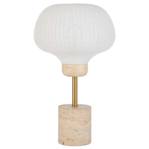 VYBOR TABLE LAMP 25wE27max D:300 H:500 inline swt BEIGE TRAVERTINE/ IVORY
