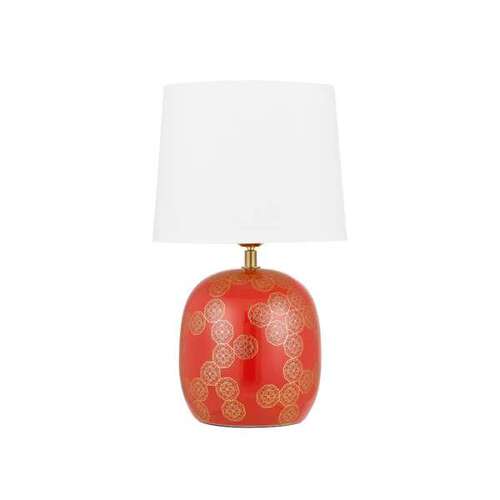 WISHES CERAMIC TABLE LAMP 25wE27max H:420 D:250 inline RED / IVORY