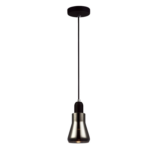PENDANT GU10 Blk Smoke Glass FLUTE OD90mm