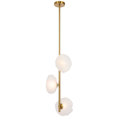 ZECCA 3 VERTICAL LTS PENDANT 3x6wG9max L1200 GLASS D200 ANT GOLD / FROST GLASS