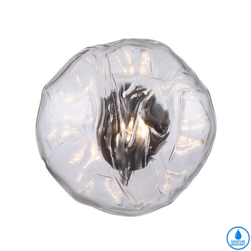 ZECCA WALL LIGHT 6wG9max GLASS D200 H200 IP44 BLACK / SMOKE GLASS