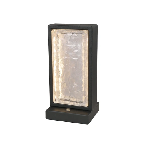 TABLE LED 8W 3000K 400Lm Rect BLK Housing w/Textured Ice Glass Diffuser H250mm