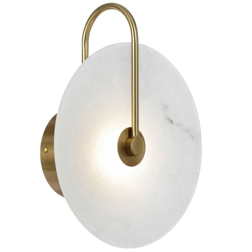 ZONDER WALL LIGHT 5wLED 3000K 360Lm W:250 P:128 H:310 ANTIQUE GOLD/ MARBLE GLASS