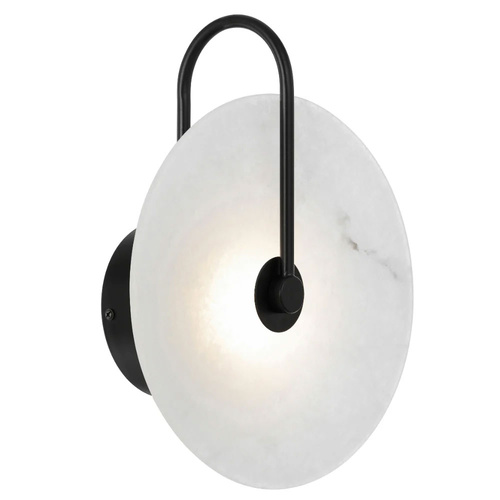 ZONDER WALL LIGHT 5wLED 3000K 360Lm W:250 P:128 H:310 BLACK MATT/ MARBLE GLASS